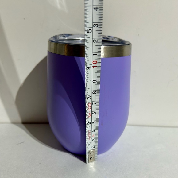Steel Tumbler 11.5oz Double Wall Insulated Stemless Wine Lavender With Lid - Picture 9 of 10